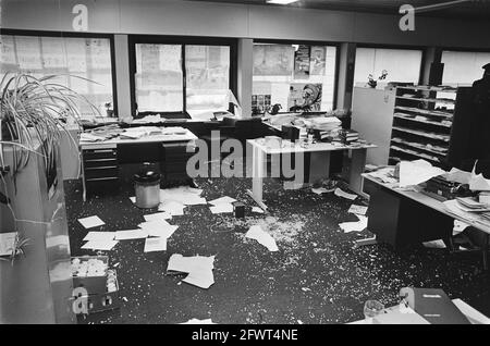 Assen, Tag nach Ende der Geiselnahme im Provinzhaus Übersicht der - Nationalarchive - 929-6256, Niederlande, Presseagentur des 20. Jahrhunderts Foto, Nachrichten zu erinnern, Dokumentarfilm, historische Fotografie 1945-1990, visuelle Geschichten, Menschliche Geschichte des zwanzigsten Jahrhunderts, Momente in der Zeit festzuhalten Stockfoto