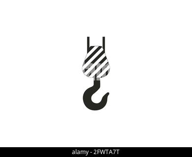 Vektorgrafik. Kran, Haken Industrial Lift Symbol Stock Vektor