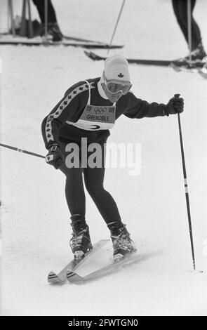 Olympische Spiele in Grenoble, Damen im Skislalom. Nancy Green (Kanada 2.), 13. Februar 1968, Skifahren, Sport, Niederlande, Presseagentur des 20. Jahrhunderts, Foto, Nachrichten zum erinnern, Dokumentarfilm, historische Fotografie 1945-1990, visuelle Geschichten, Menschliche Geschichte des zwanzigsten Jahrhunderts, Momente in der Zeit festzuhalten Stockfoto