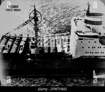 PX66-20:59 10. November 1962 Aufklärungsfoto des Kasimov, EINEM russischen Schiff. Verwendet im Pressegespräch des Verteidigungsministers, 6. Februar 1963. Stockfoto