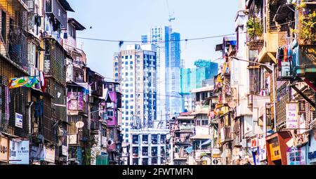 Mumbai, die Handels- und Finanzhauptstadt, hat die höchste Konzentration an Hochhäusern in Indien Stockfoto