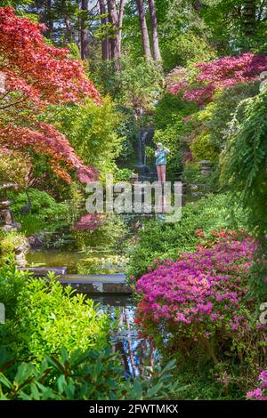 Compton Acres Gardens, Canford Cliffs, Poole, Dorset UK im Mai - HDR-Effekt Stockfoto