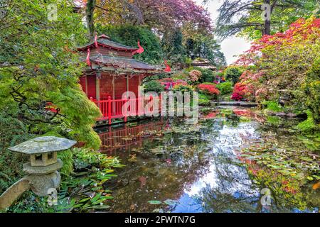 The Japanese Garden at Compton Acres Gardens, Canford Cliffs, Poole, Dorset UK im Mai - HDR-Effekt Stockfoto