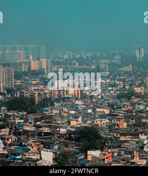 Mumbai, die Handels- und Finanzhauptstadt, hat die höchste Konzentration an Hochhäusern in Indien Stockfoto