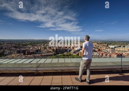 Blick von der Terrasse des Castell del Rei oder des Schlosses La Suda (Lleida, Katalonien, Spanien) ESP: Vistas desde la Terraza del Castillo del Rey o La Suda Stockfoto