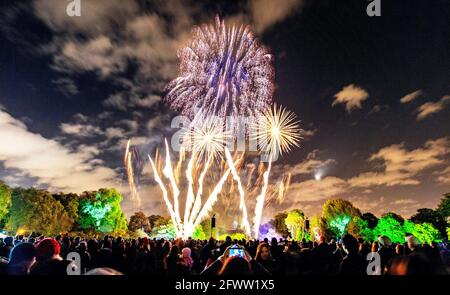 Battersea Park Feuerwerk 2013 in London Stockfoto