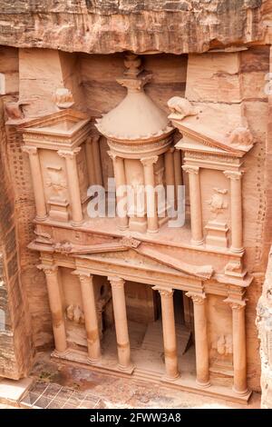 Al Khazneh Tempel das Schatzamt in der antiken Stadt Petra, Jordanien Stockfoto