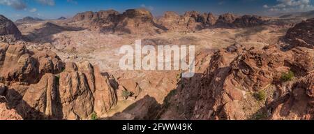 Panorama der antiken Stadt Petra, Jordanien Stockfoto