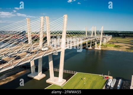 Luftaufnahme der New Goethals Bridge Stockfoto