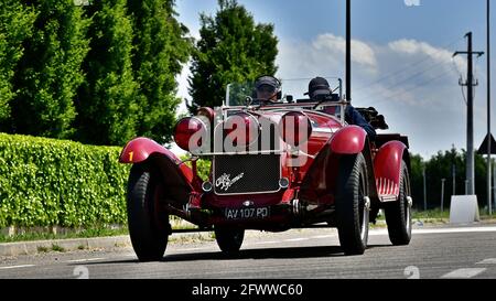 Oldtimer Alfa Romeo 6C 1750 Super Sport Zagato Von den 1929 Jahren, in denen er gewann die "Mille Miglia' Rennen Stockfoto