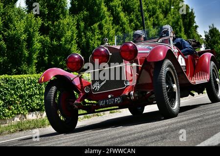 Oldtimer Alfa Romeo 6C 1750 Super Sport Zagato Von den 1929 Jahren, in denen er gewann die "Mille Miglia' Rennen Stockfoto