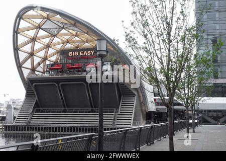 The Big Easy Restaurant, Crossrail, Canary Wharf, London, Großbritannien Stockfoto