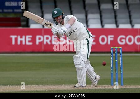 Jake Libby im Batting Action für Worcestershire während Essex CCC gegen Worcestershire CCC, LV Insurance County Championship Group 1 Cricket im Cloudf Stockfoto