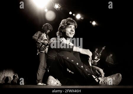 Mick Jagger und die Rolling Stones; Los Angeles Forum; 8. November; 1969 Stockfoto