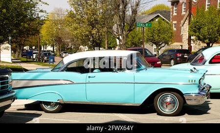 Seitenansicht eines Chevrolet Belair aus dem Jahr 1957 Stockfoto