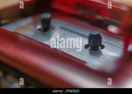 Walkman ® Kassetten-Player mit Retro-Musik Stockfoto
