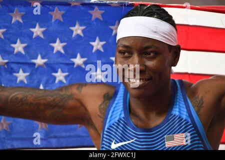 Britney Reese (USA). Long Jump Goldmedaille. Leichtathletik-Weltmeisterschaften der IAAF - London 2017 Stockfoto