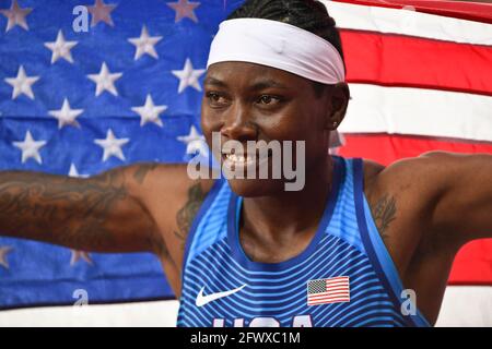 Britney Reese (USA). Long Jump Goldmedaille. Leichtathletik-Weltmeisterschaften der IAAF - London 2017 Stockfoto