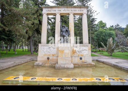 Denkmal für Rafael Uribe Uribe im Enrique Olaya Herrera Nationalpark, Bogota, Kolumbien Stockfoto