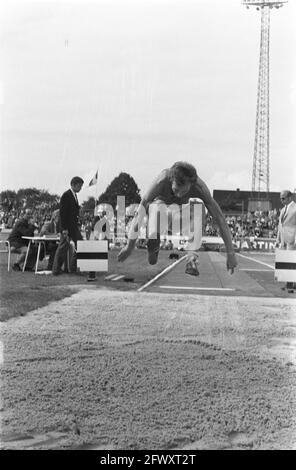 Leichtathletik Westdeutschland (B) gegen die Niederlande, Männer in Münster (Westdeutschland), 18. Juli 1971, ATLETIK, Niederlande, 20. Jahrhundert Presse agen Stockfoto