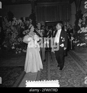 Reception Ridderzaal, 27. April 1954, Empfänge, Niederlande, Foto der Presseagentur des 20. Jahrhunderts, zu erinnerende Nachrichten, Dokumentarfilm, historische Fotografie Stockfoto