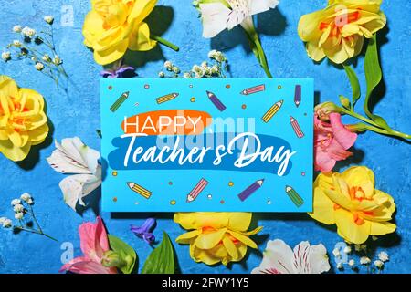 Schöne Grußkarte zum Happy Teacher's Day Stockfoto