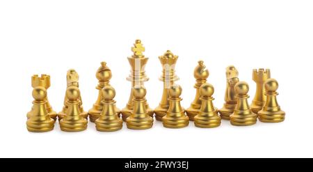 Figuren auf weißem Hintergrund Stockfoto