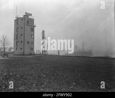 Radarstation Rotterdamsehaven, 12. Februar 1959, Niederlande, Presseagentur des 20. Jahrhunderts, Foto, zu erinnerende Nachrichten, Dokumentarfilm, historischer Photograp Stockfoto