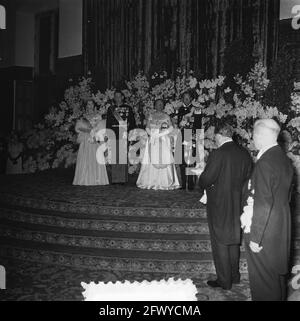 Reception Ridderzaal, 27. April 1954, Empfänge, Niederlande, Foto der Presseagentur des 20. Jahrhunderts, zu erinnerende Nachrichten, Dokumentarfilm, historische Fotografie Stockfoto