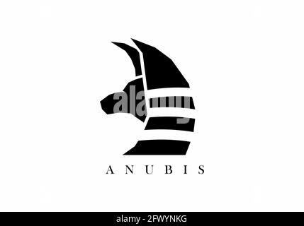 Schwarzer Farbkopf im anubis-Design Stock Vektor