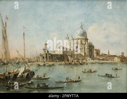 Venedig: Die Punta della Dogana mit S. Maria della Salute des italienischen Malers Francesco Guardi in der National Gallery, London, Großbritannien Stockfoto