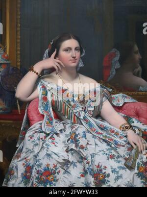 Madame Moitessier vom französischen neoklassizistischen Maler Jean Auguste Dominique Ingres in der National Gallery, London, Großbritannien Stockfoto