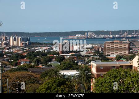 Blick auf den Hafen von durban von der berea aus gesehen Stockfoto
