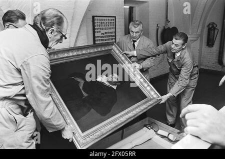 Gemälde von Goya Porträt Don Ramon Satue, Richter in Madrid, kehrte ins Rijksmuseum, Amsterdam zurück; Gemälde wurde ausgepackt, 9. Dezember 1970, Gemälde, Niederlande, 20. Jahrhundert Presseagentur Foto, Nachrichten zu erinnern, Dokumentarfilm, historische Fotografie 1945-1990, visuelle Geschichten, Menschliche Geschichte des zwanzigsten Jahrhunderts, Momente in der Zeit festzuhalten Stockfoto