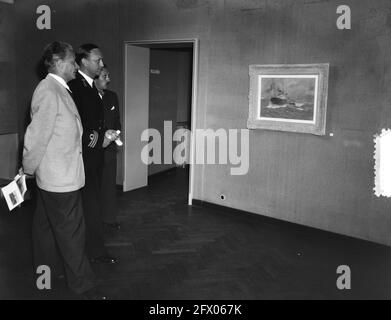 Maler auf See 1952. Stedelijk Museum Amsterdam, 29. August 1952, SCHILDERS, Museen, Niederlande, Presseagentur des 20. Jahrhunderts, Foto, Nachrichten zum erinnern, Dokumentarfilm, historische Fotografie 1945-1990, visuelle Geschichten, Menschliche Geschichte des zwanzigsten Jahrhunderts, Momente in der Zeit festzuhalten Stockfoto