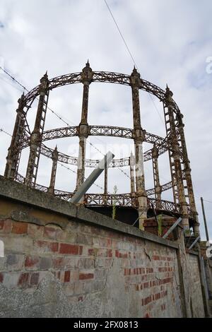 Gasometer in Great Yarmouth, Norfolk, Großbritannien, September 2019 Stockfoto