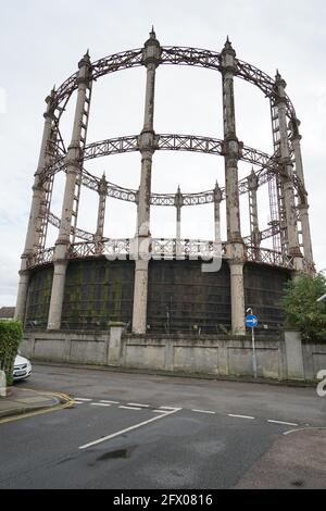 Gasometer in Great Yarmouth, Norfolk, Großbritannien, September 2019 Stockfoto