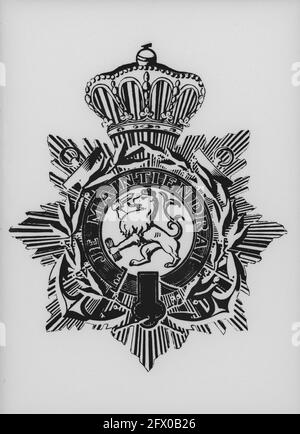 Trainingsreihe im Camp Lejeune für holländische Marineinfanteristen. Emblem, 1944, Embleme, Marines, Training, Zweiter Weltkrieg, Niederlande, Foto der Presseagentur des 20. Jahrhunderts, zu erinnerende Nachrichten, Dokumentarfilm, historische Fotografie 1945-1990, visuelle Geschichten, Menschliche Geschichte des zwanzigsten Jahrhunderts, Momente in der Zeit festzuhalten Stockfoto