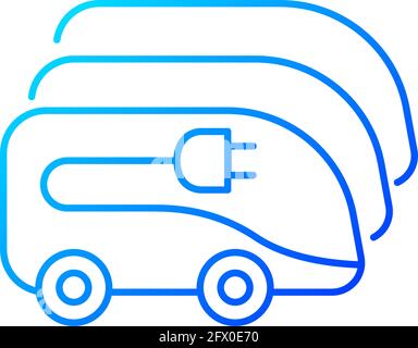 Laden im elektrischen Bus Depot Gradient lineares Vektor-Symbol Stock Vektor