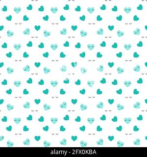 Niedliches Nahtmuster mit blauen Herzen. Babies Fashion. Herz Nahtloses Pattertapete. Vektorgrafik, Stock Vektor