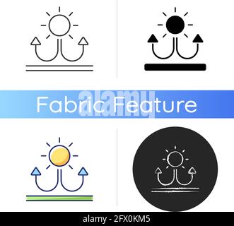 Stoff mit reflektierenden Teilen Symbol Stock Vektor