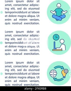 Symbole der Work-Life-Balance-Konzeptlinie mit Text Stock Vektor