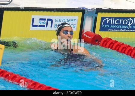 Simona Quadarella aus Italien 1. Platz, Final 400 m Freestyle während der len Europameisterschaft 2021, Schwimmveranstaltung am 23. Mai 2021 in der Duna Arena in Budapest, Ungarn - Foto Laurent Lairys / DPPI Stockfoto