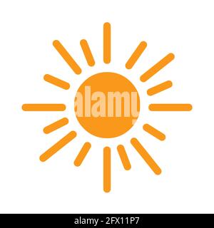 Sonnenvektor-Symbol-Logo auf weißem Hintergrund isoliert Stock Vektor