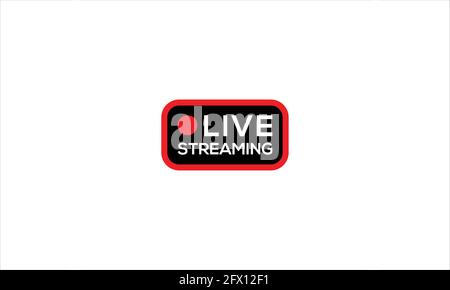 Symbol für Live-Streaming oder Symbole und Schaltflächen für das Logo von Broadcasting online oder die Darstellung des Logos für Online-Videoübertragungen Stock Vektor