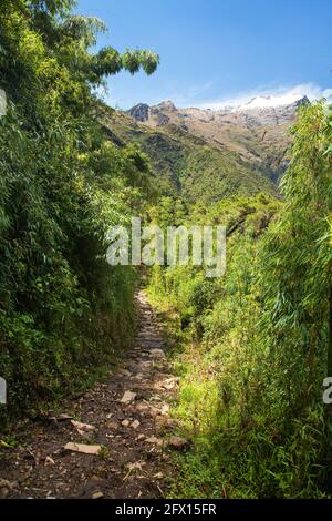 Choquequirao Trekking inka Trail, Weg von Coquequirao nach Machu Picchu in Peru Stockfoto