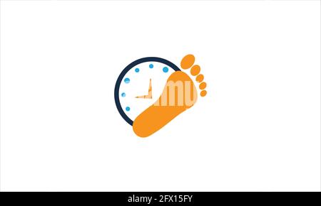 Foot Time Icon Logo Design Element oder Foot Time Logo Icon Design lizenzfreies Vektorbild Stock Vektor