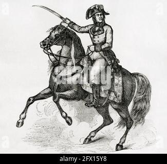 Francisco Javier Castaños Aragorri (1758-1852). Spanischer General und Politiker. Er nahm an den französischen Revolutionskriegen und dem Peninsula-Krieg Teil. Stich von Cibera. Historia General de España von Pater Mariana. Madrid, 1853. Stockfoto