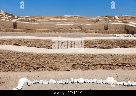 Nazca Pyramide in Cahuachi archäologische Stätte in der Nazca Wüste Von Peru Stockfoto