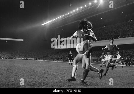 Arsenal gegen Ajax 0-1, Viertelfinale Europameisterschaft I, Spielmoment, 22. März 1972, Sport, Fußball, Niederlande, Foto der Presseagentur des 20. Jahrhunderts, zu erinnerende Nachrichten, Dokumentarfilm, historische Fotografie 1945-1990, visuelle Geschichten, Menschliche Geschichte des zwanzigsten Jahrhunderts, Momente in der Zeit festzuhalten Stockfoto